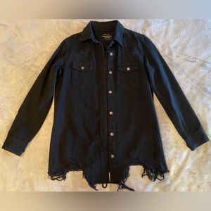 Black long jean jacket